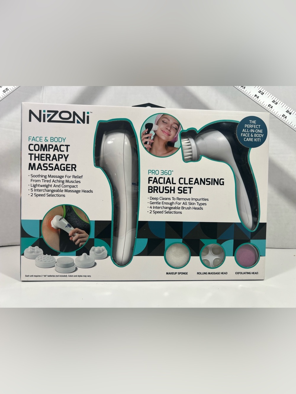 Nizoni Face & Body Compact Therapy Massager Pro 360 Facial Cleansing brush set!
